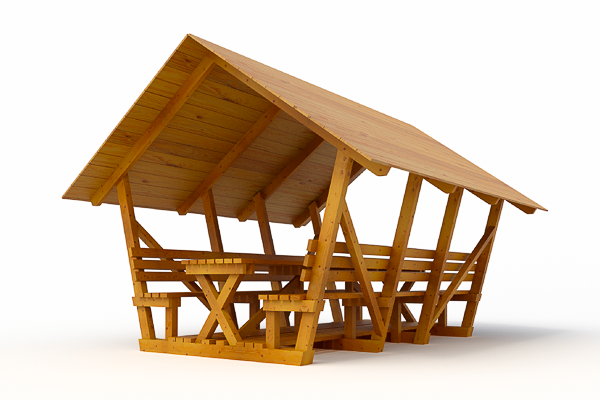 SCHÖNHEIT UND FUNKTIONALITÄT DER PARTY ALTAN (Holzpergola Gazebo Salaš) FÜR IHREN GARTEN