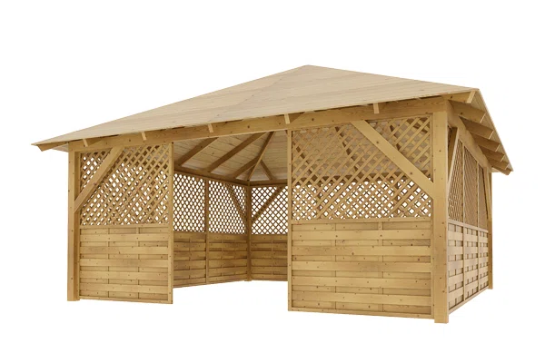 Holz-Pavillon Kuba Maxi+Rimini 490x490