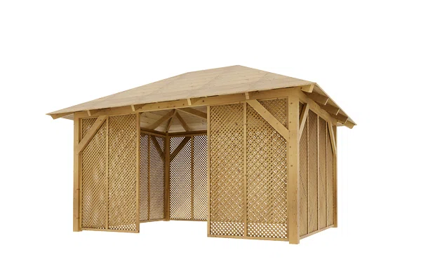 Holz-Pavillon Ibiza+Milano 300x400