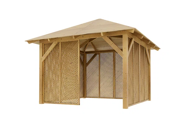 Holz-Pavillon Kreta+Milano 300x300