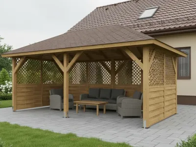 <span class="jp_product_title">Holz-Pavillon Viktoria L+Rimini 290x540</span>