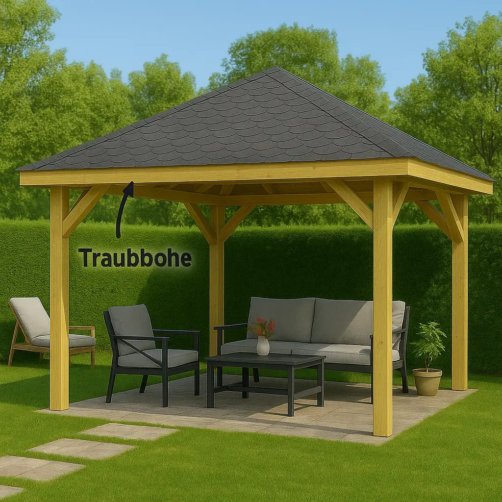 Pergola aus Holz – Dachtraufe-Brett