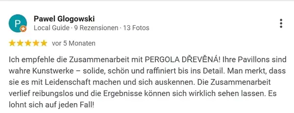 Meinung über das gekaufte Produkt auf Holz-Pawillon.at