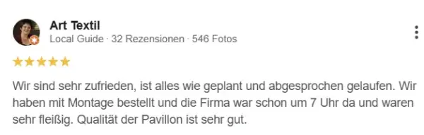 Meinung über das gekaufte Produkt auf Holz-Pawillon.de